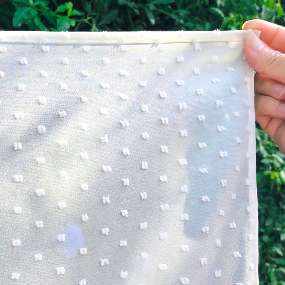 White Dotted Swiss Chiffon Bandana Scarf - Picture 3 of 3